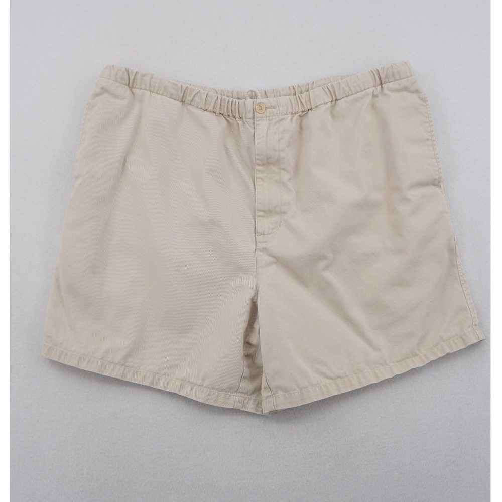 Lands' End Men's Cotton Drawstring Shorts Large 36-38 Beige Casual